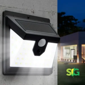 APLIQUE SOLAR NEGRO CON SENSOR DE MOVIMIENTO